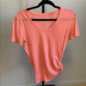 Lululemon peach colour t shirt with tie